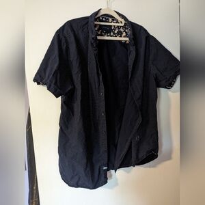 Navy Blue Short Sleeved Button Down Shirt
